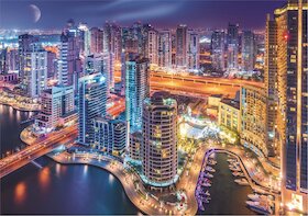 Noční Dubaj + zásobníky pro třídění dílků