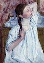 Dívka upravující si vlasy, 1886