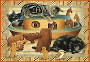 Koťata hrající si v Noemově arše