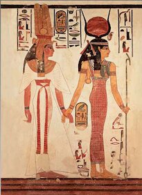 Nefertari vedená bohyní Isis