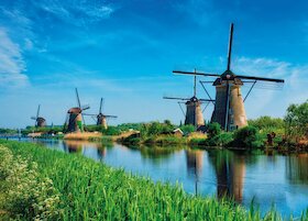 Větrné mlýny u Kinderdijku, Nizozemsko