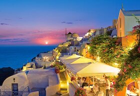 Santorini v noci, Řecko