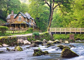 Watersmeet, národní park Exmoor, Anglie