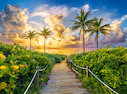Zářivý východ slunce v Miami, USA