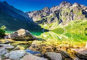 Pleso Morskie Oko při východu slunce, Tatry, Polsko