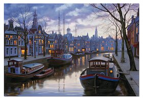 Večerní Amsterdam