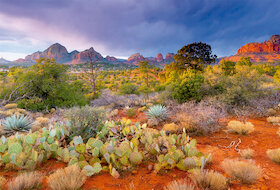 Soumrak v Red Rock, Arizona, USA