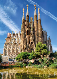 Pohled na chrám Sagrada Família, Barcelona