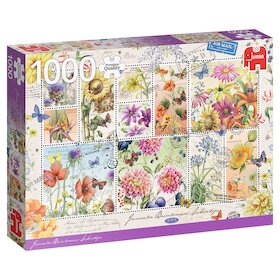 Poštovní známky s letními květinami