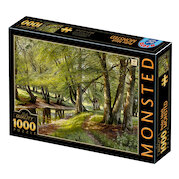 Letní den v lese s jeleny v pozadí