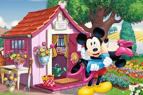 Mickey s Minnie na zahradě