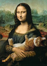 Mona Lisa s předoucí kočičkou