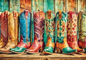 Barevné kovbojské boty