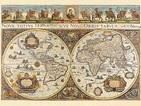 Velká mapa světa z r. 1665 (Blaeuw)