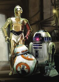 C‐3PO, R2‐D2 a BB‐8