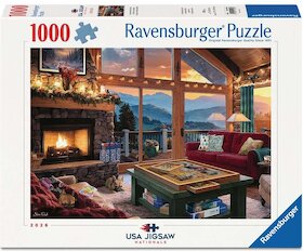 Skládání puzzle v horách