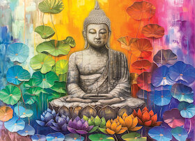Barevný buddha