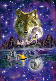 Vlk ve svitu měsíce