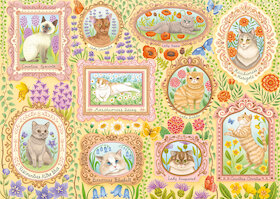 Urozené kočky mezi květinami