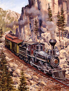 Parní vlak v oblouku