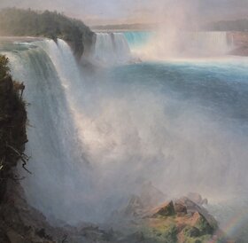 Niagarské vodopády, pohled z americké strany, 1867