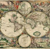 Mapa světa z roku 1689, vytvořená v Amsterdamu