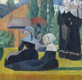 Bretaňské ženy s deštníky, 1892