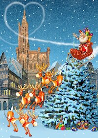 Štrasburská katedrála o Vánocích