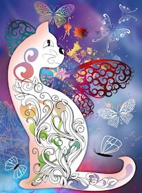 Kočka a motýli