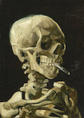 Hlava kostlivce s hořící cigaretou, 1886