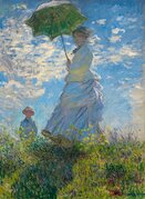 Žena se slunečníkem (Camille Monetová se svým synem Jeanem), 1875