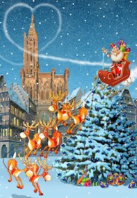 Štrasburská katedrála o Vánocích