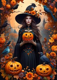 Halloweenská čarodějka