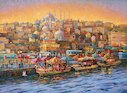 Plovoucí restaurace v istanbulském Eminönü