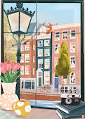 Pohled na Amsterdam z coffee shopu