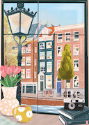Pohled na Amsterdam z coffee shopu