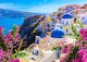 Santorini s květinami, Řecko
