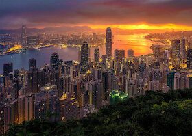 Hong Kong při východu slunce