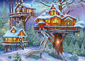 Stromové domy v zimě