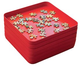 stohovatelné zásobníky na třídění dílků puzzlí